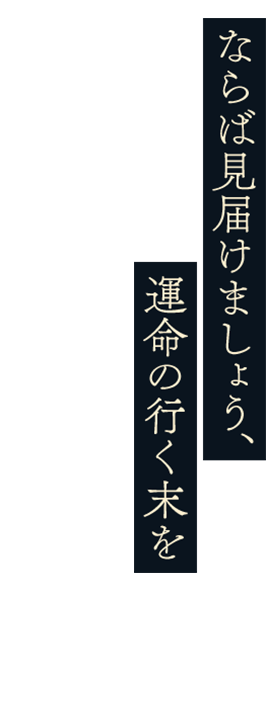 ならば見届けましょう、運命の行く末を