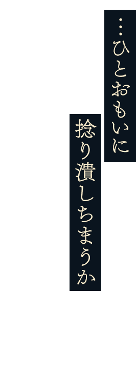 ならば見届けましょう、運命の行く末を