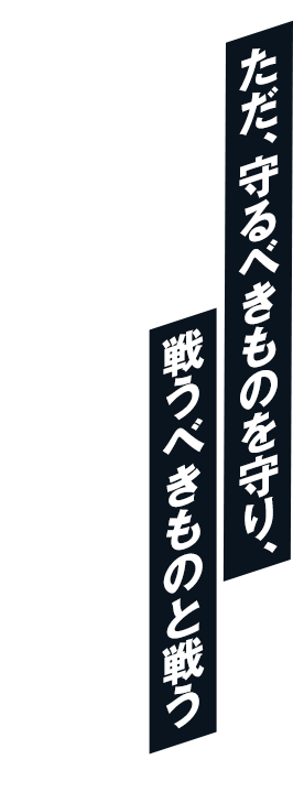 ただ、守るべきものを守り、戦うべきものと戦う
