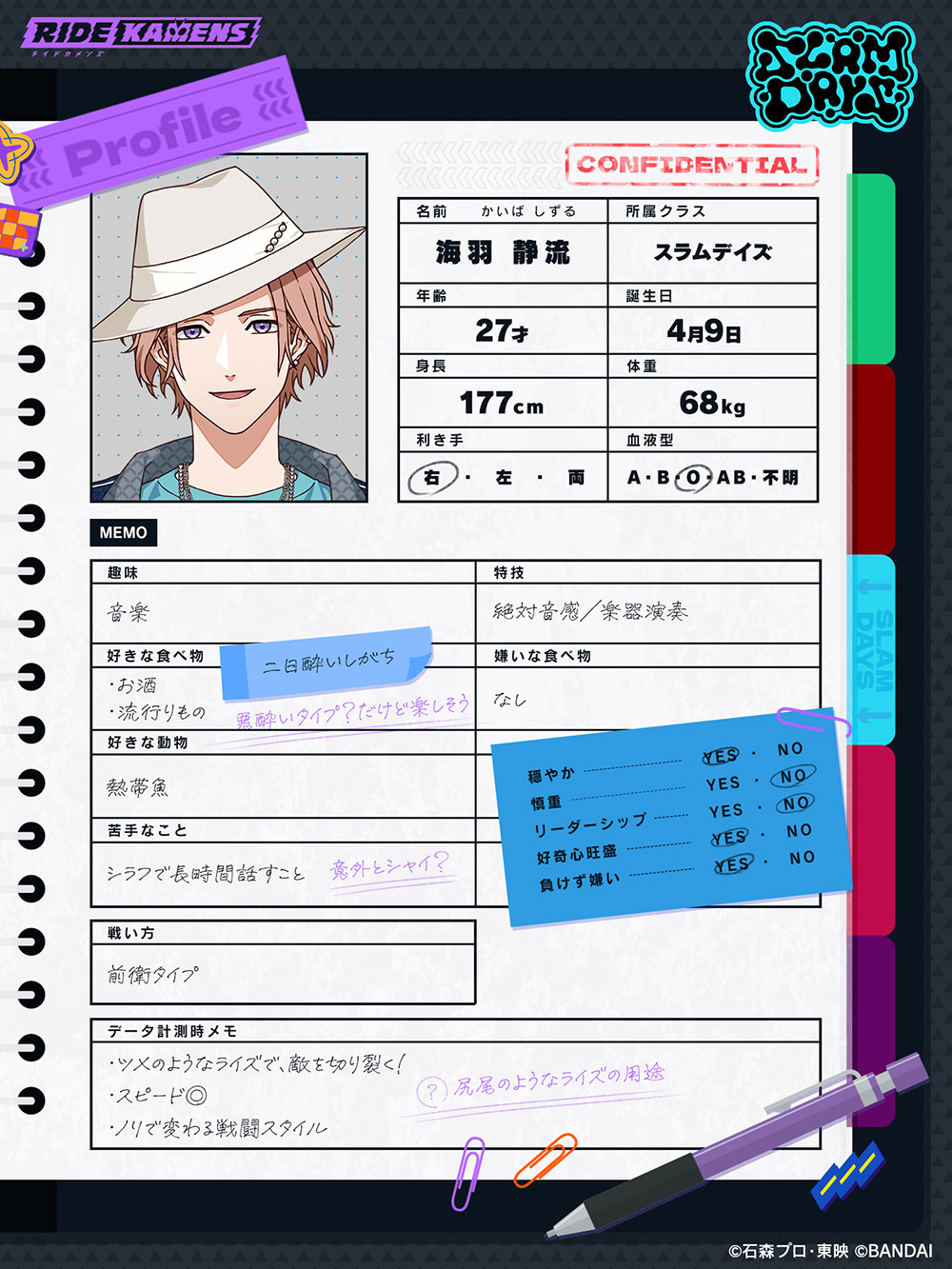 海羽 静流 - CV:阿座上 洋平 | CHARACTER | ライドカメンズ | BANDAI